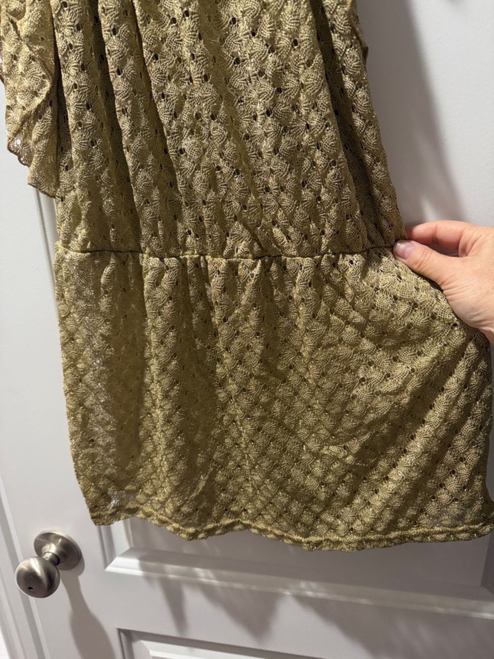 ELF Yellow Ruffle-Sleeve Mini Dress - Picture 2 of 5